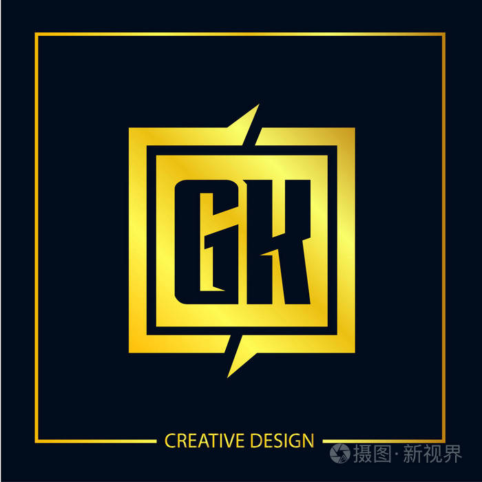 初始字母gk标志模板设计