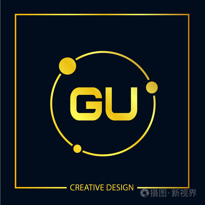 初始字母gu标志模板设计