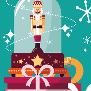 圣诞音乐盒图片-圣诞音乐盒素材-圣诞音乐盒插画-摄图新视界