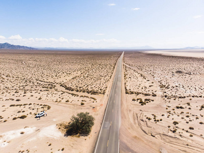 莫哈韦沙漠全景，干旱的雨影沙漠和北美最干燥的沙漠，加利福尼亚，美国