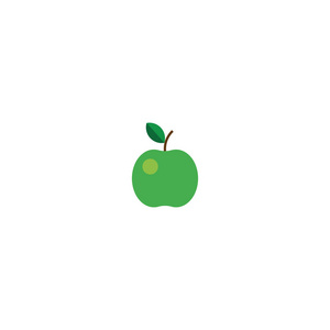 矢量图。 绿平苹果图标白色背景
