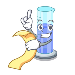 刻度卡带有菜单刻度形状的圆柱体,孤立于卡通矢量插图中照片