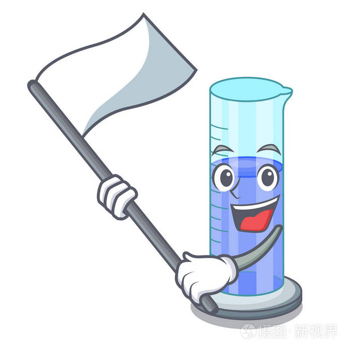 带有标志的刻度圆柱上的卡通试用矢量插图