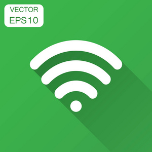 无线技术矢量插图与长阴影. 网络wifi业务理念.照片