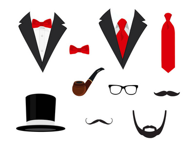 s jackets. Tuxedo with mustaches, glasses, beard, pipe and top h