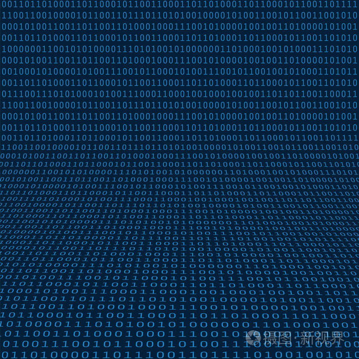 数字矩阵位模式1,0抽象现代三维数字信息矢量背景或壁纸模板的业务或