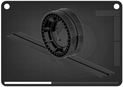 3d 模型的齿轮上的黑色