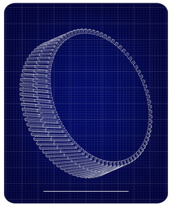 3d 模型的齿轮在蓝色上