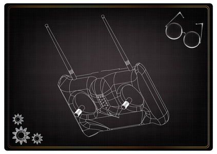 3d 型号的无线电遥控器上的黑色