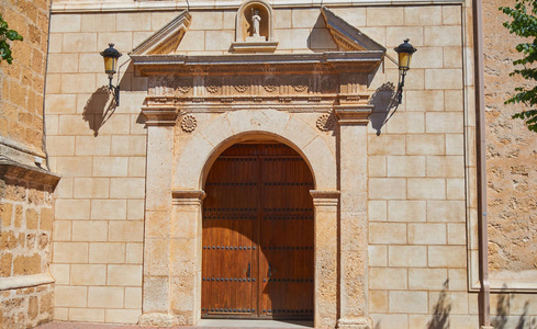 米纳亚教堂在卡米诺德圣地亚哥方式圣詹姆斯勒万特在卡斯蒂利亚曼查