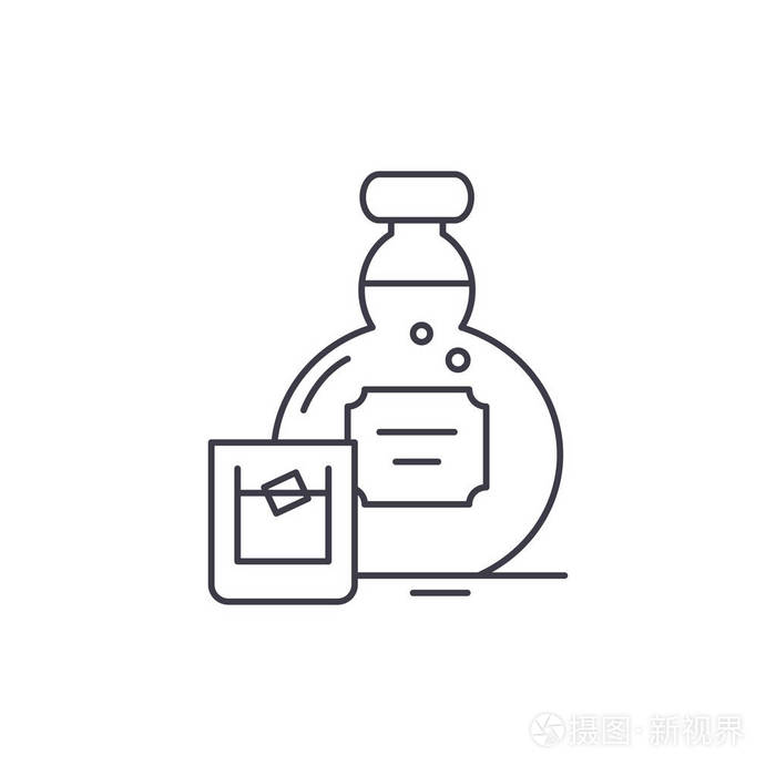 酒精向量线性例证, 标志, 标志插画-正版商用图片14r8bs-摄图新视界