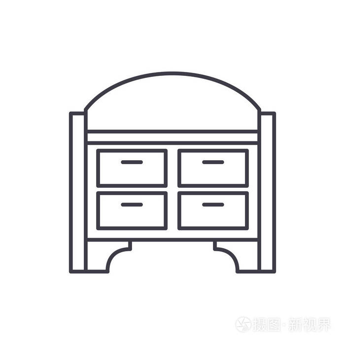 抽屉的胸部向量线性例证, 标志, 标志插画-正版商用图片14r8ub-摄图新
