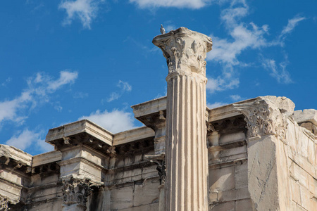 s Library, the west wall of remains of the building in Athens, G