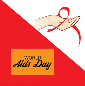 世界艾滋病日意识概念背景的矢量插图。