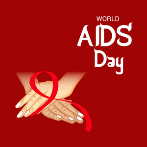 世界艾滋病日意识概念背景的矢量插图。