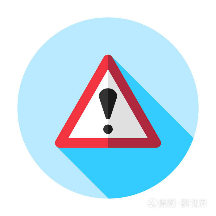 平面设计按钮. 警告邮票. 错误. 警报图标. 危险. 提示. 问题标志.