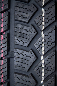 冬季轮胎胎面纹理黑色背景