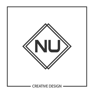 初始字母NU标志模板设计