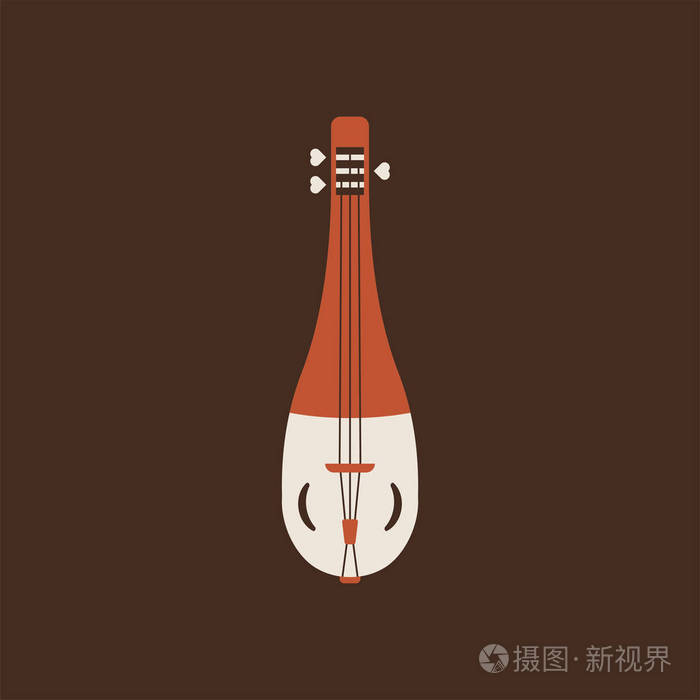 雷贝克平面矢量图标民间乐器