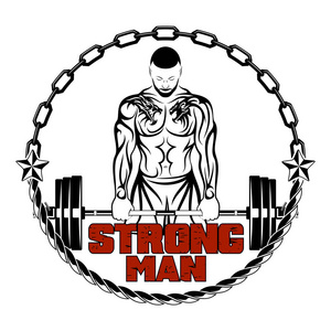 举重, 矢量图像, 平面设计, 卡通人物强女人健身模型显示的六块腹肌