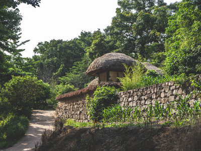 韩国传统村落中的亚洲房子图片