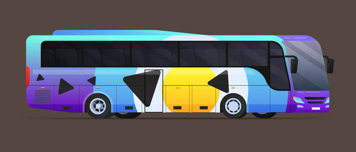 大旅游巴士.平的向量例证插画