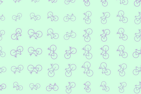 纹理背景手绘。 自行车的抽象轮廓有利于设计。 卡通风格矢量。
