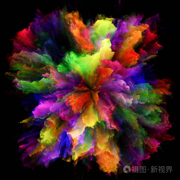 色彩情感系列. 创意,艺术,设计设计的色彩爆发,飞溅爆炸的图形构成