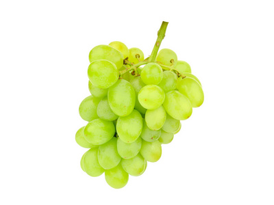 白色背景上分离的绿色葡萄