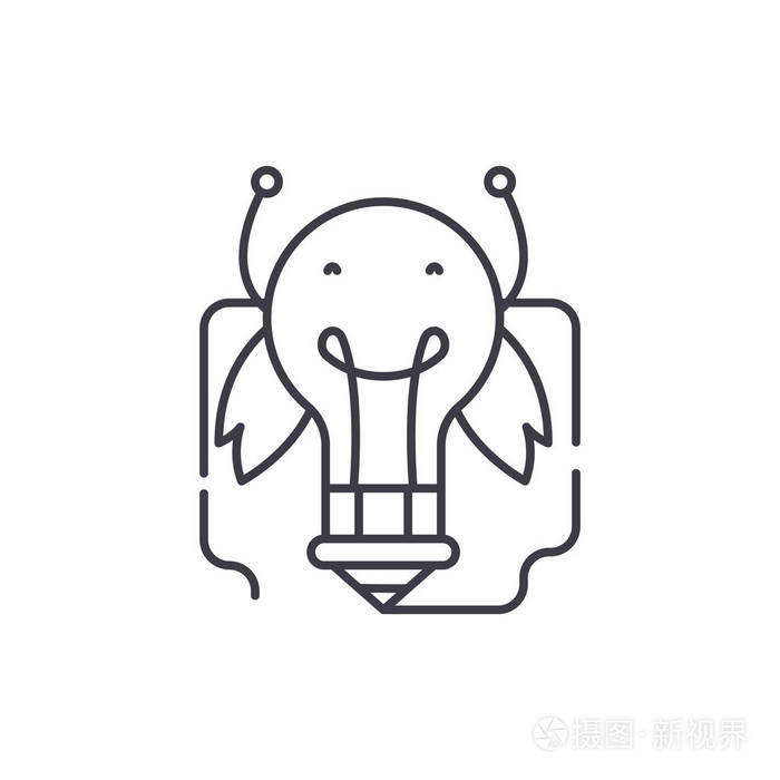 新的想法的能量向量线性例证, 标志, 标志插画-正版商用图片14rttd-摄