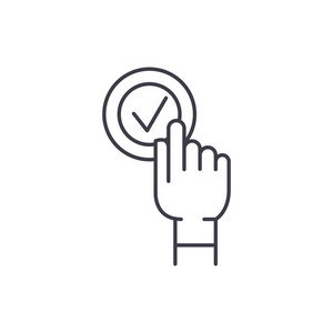 点击框向量线性插图, 符号, 符号照片