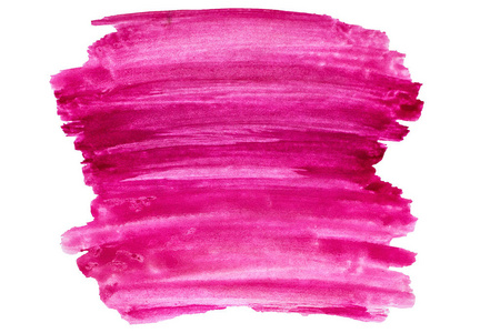 粉红色水彩抽象画笔画白色背景