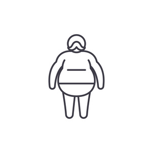 胖子向量线性例证, 标志, 标志相似素材图片-摄图新视界