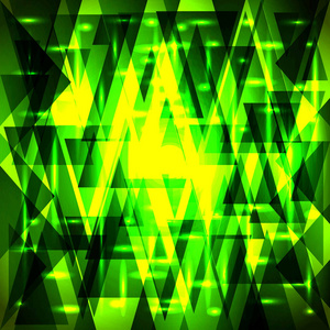 矢量豪华金色绿色图案的碎片和三角形与星星。 用于装饰节日物品纸张和织物。
