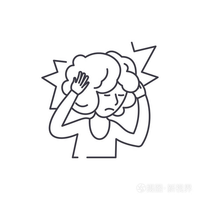 头疼向量线性例证, 标志, 标志插画-正版商用图片14s113-摄图新视界