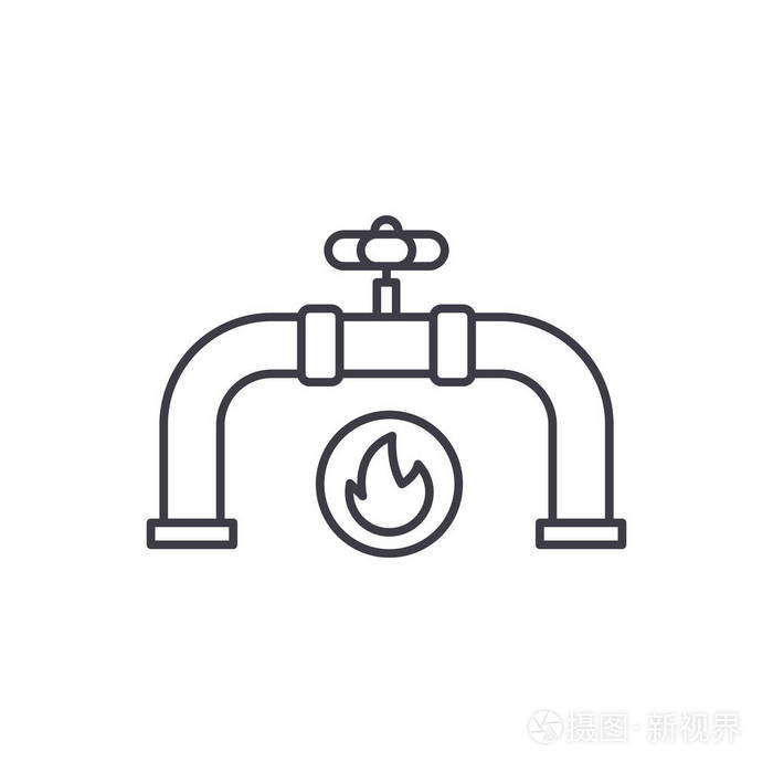 气体管道向量线性例证, 标志, 标志插画-正版商用图片14s153-摄图新