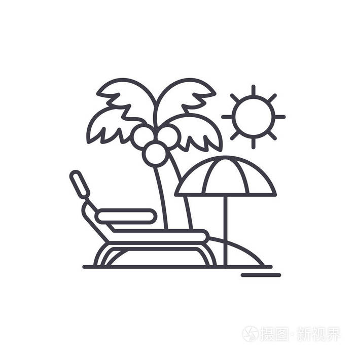 假日由海向量线性例证, 标志, 标志插画-正版商用图片14s16d-摄图新