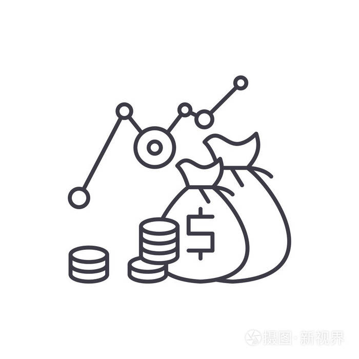 投资利润向量线性例证, 标志, 标志插画-正版商用图片14s170-摄图新