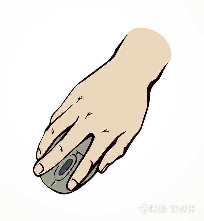 白色背景上的手掌手腕行特写电子商务注意键工作区使用徽标用户输入