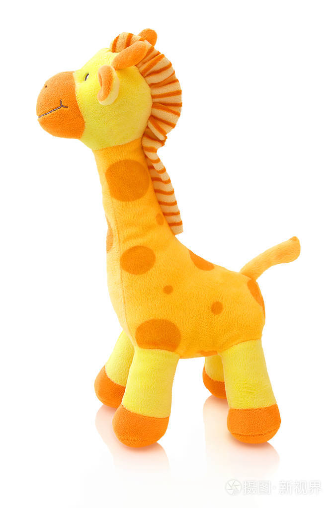 彩色毛绒长颈鹿玩具. 黄色长颈鹿.