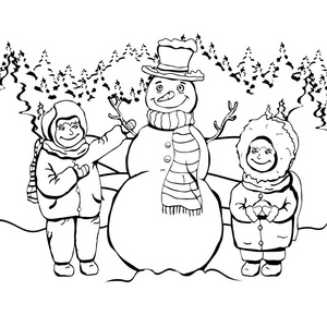 男孩和雪人图片