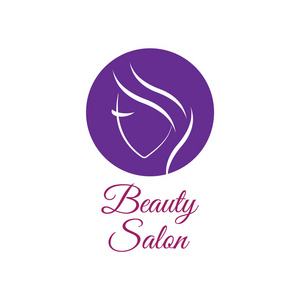 发廊海报美丽的女性矢量标志模板为美发沙龙美容程序水疗中心.