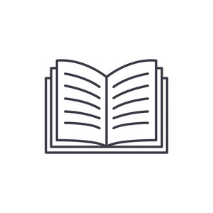 打开书向量线性例证, 标志, 标志照片