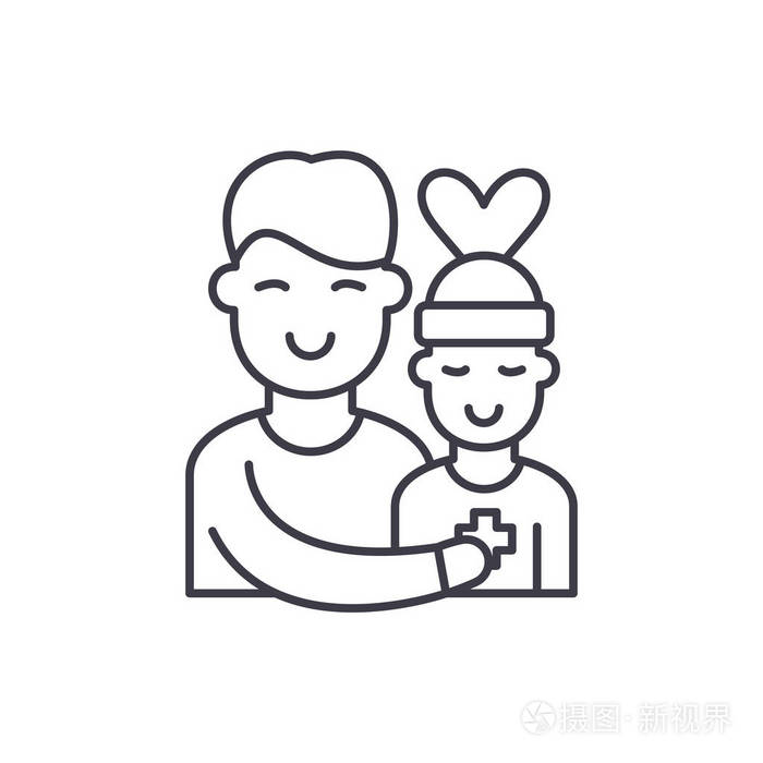 患者关心向量线性例证, 标志, 标志插画-正版商用图片14sbey-摄图新