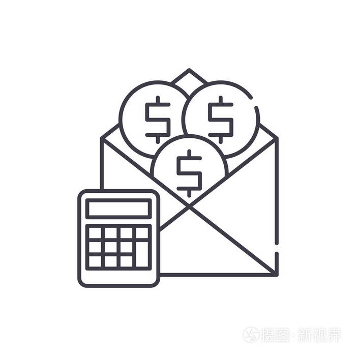 薪水向量线性例证, 标志, 标志插画-正版商用图片14scip-摄图新视界