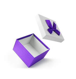 白色背景的紫色礼品盒