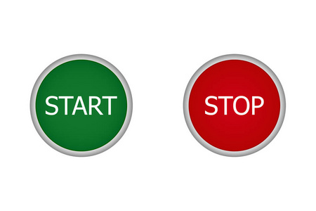 光面软绿色圆形按钮汽车仪表板, 重点放在绿色发动机启动停止按钮