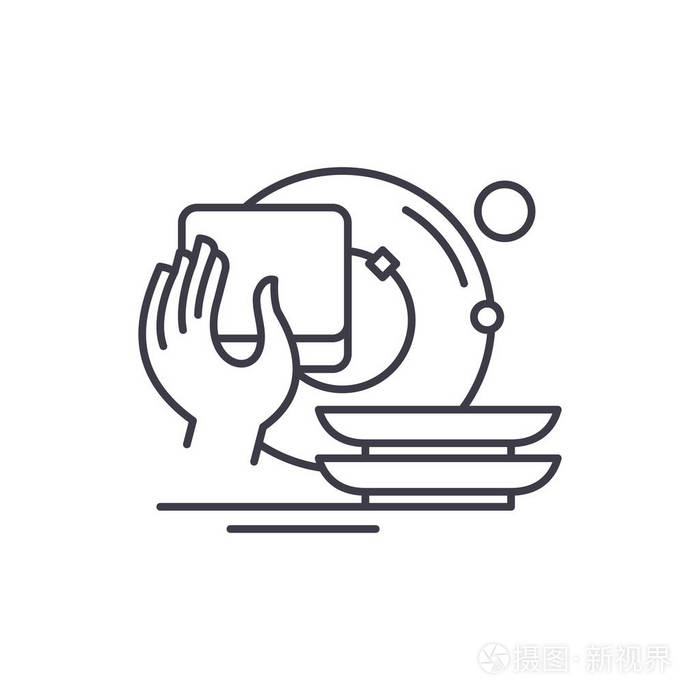 洗碗简笔画图图片