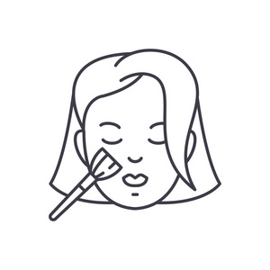 妇女化妆向量线性例证, 标志, 标志照片