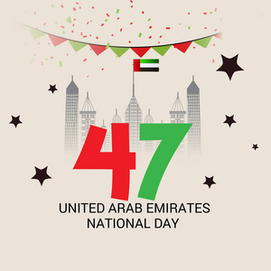 阿联酋独立日背景的矢量插图。 阿拉伯联合酋长国国庆节。